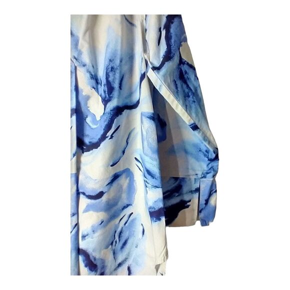 Masai Copenhagen Gilze Tunic Blouse Powder Blue V-Neck Size Medium Watercolor - Picture 3 of 8